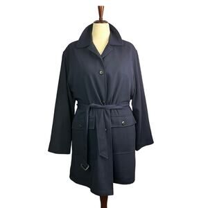 London Fog Limited Edition Raincoat Trench Coat Navy Blue Womens large